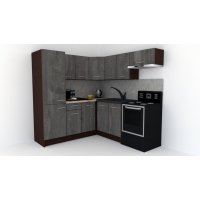 Bucatarie de Colt GENA NEW 10 ST. 190-200, Fara Corp de Cuptor, Wenge / Decor K352